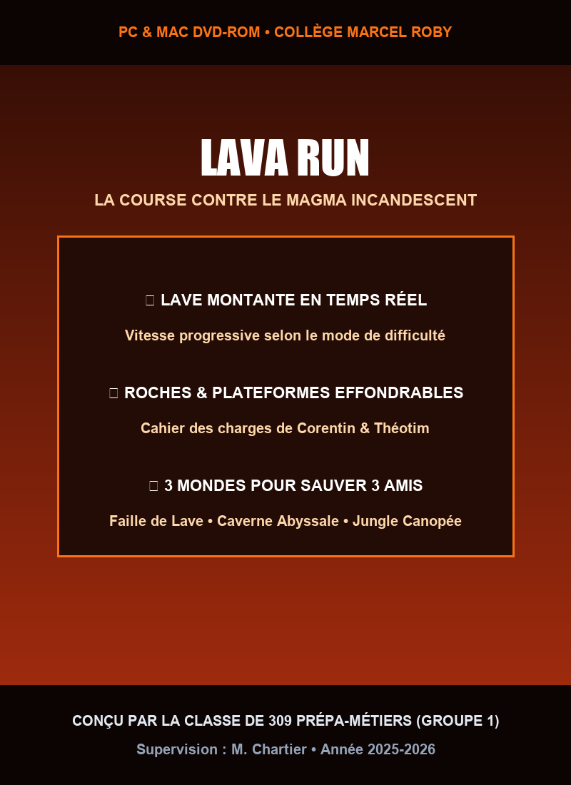 Pochette DVD Collector – Lava Run (Groupe 1)