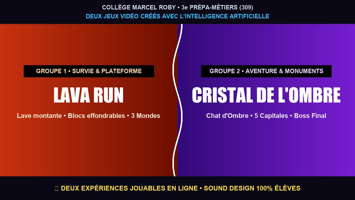Création de Jeux Vidéo 2D avec l'IA – La 3e Prépa-Métiers (309) à l'action